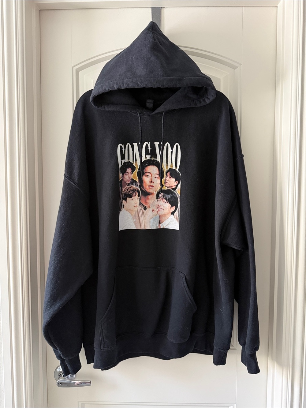 Gong Yoo Black Graphic Hoodie